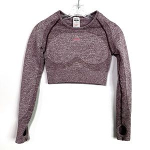 GYMSHARK Long Sleeve Flex Sport Cutout Back Crop Top size Small